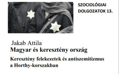 Megjelent a Szociológiai dolgozatok 13. kötete