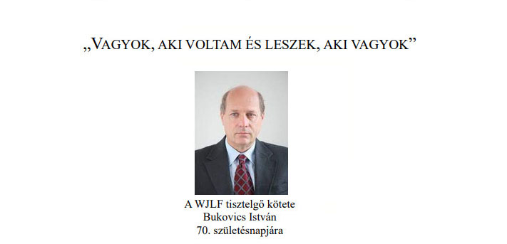 WJLF-kötet Bukovics professzor tiszteletére