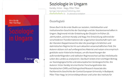 A Szociológia Magyarországon c. könyvünk megjelenése