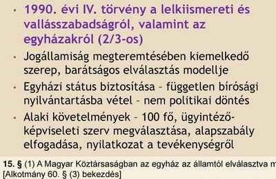 1990. IV. törvény elfogadásának  35. évfordulója (az egyházakról)